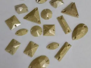 Light Golden Mix 2 Hole Plastic Stones