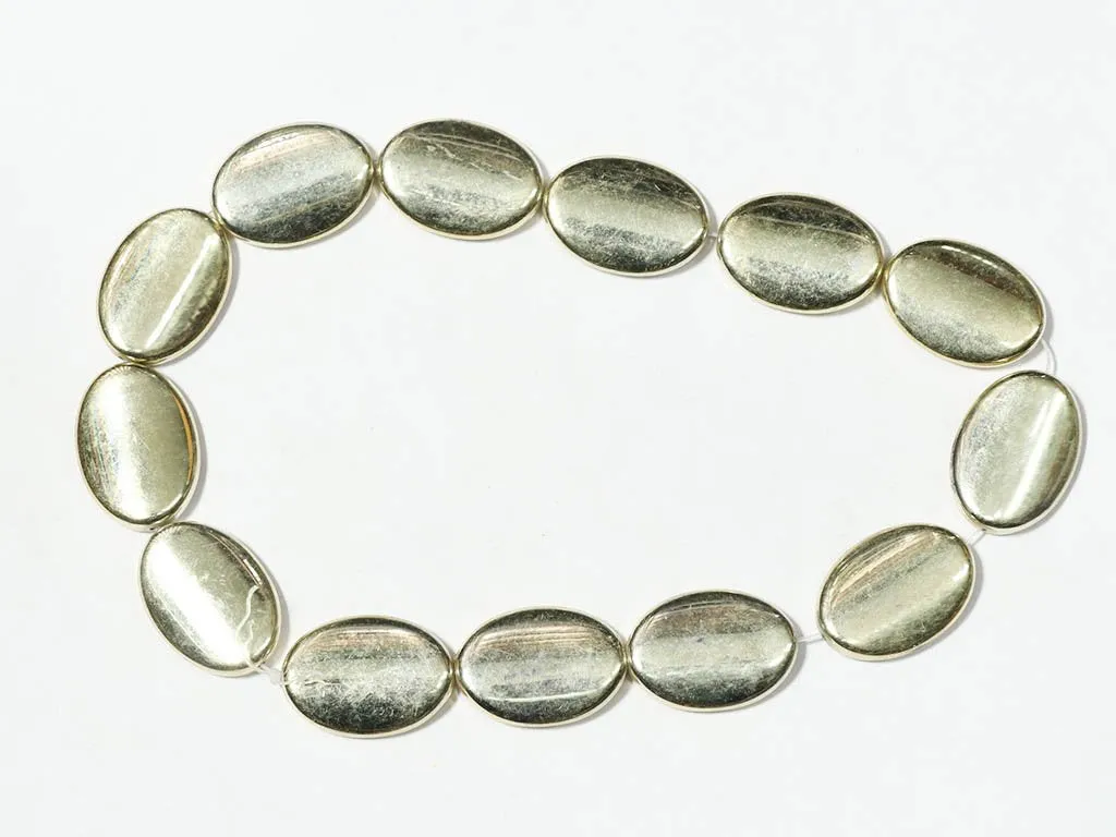 Light Golden Twisted Oval Plastic Beads -25x20 mm