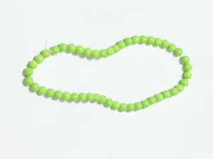 Light Green Circular Plastic Beads - 8 mm