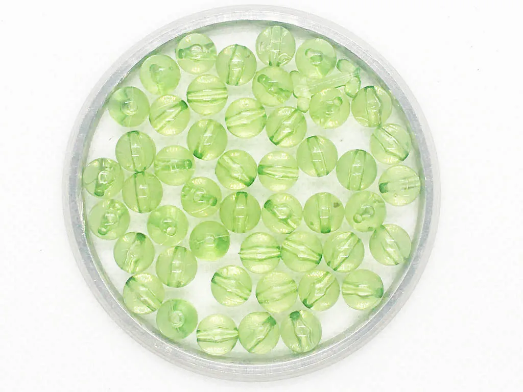 Light Green Circular Plastic Beads- 8 mm