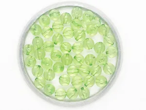 Light Green Circular Plastic Beads- 8 mm