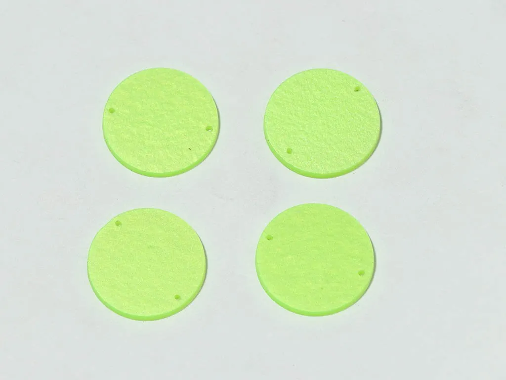 Light Green Flat Circular Plastic Beads - 22 mm