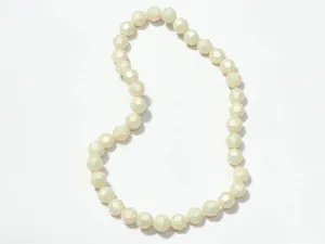 Light Peach Faceted Circular Plastic Beads - 10 mm