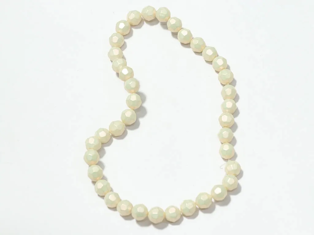 Light Peach Faceted Circular Plastic Beads - 10 mm