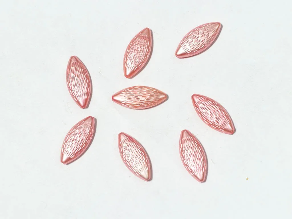 Light Pink Designer Eye Plastic Beads- 28x14 mm