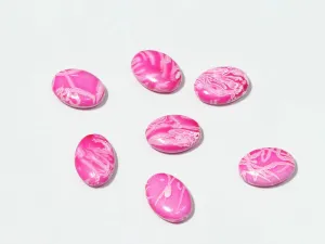 Light Pink Designer Oval Plastic Beads - 25x18 mm