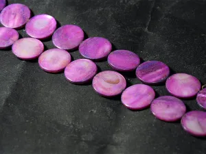 Light Pink Purple Flat Circular Designer Glass Shell Beads- 20 mm