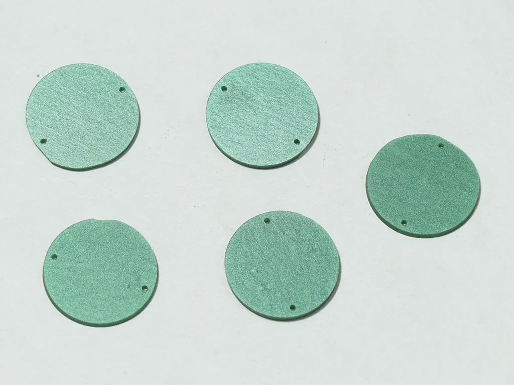 Light Teal Green Flat Circular Plastic Beads - 22 mm