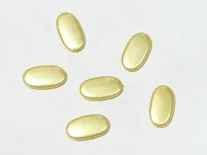 Light Yellow Designer Oval Plastic Beads- 30x18 mm