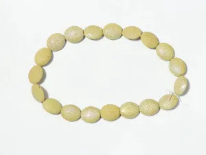 Lime Yellow Sparkle Oval Plastic Beads - 20x18 mm