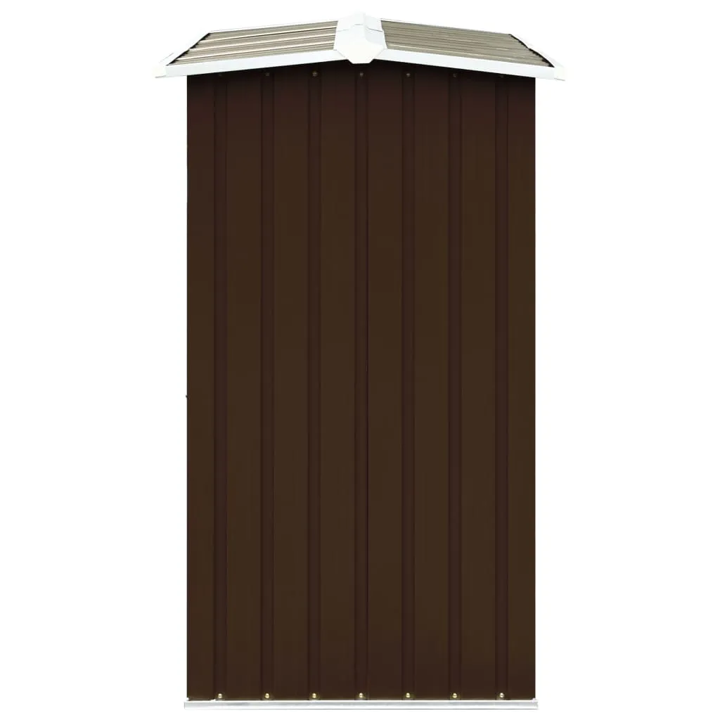 Log Storage Shed Galvanised Steel 172x91x154 cm Brown