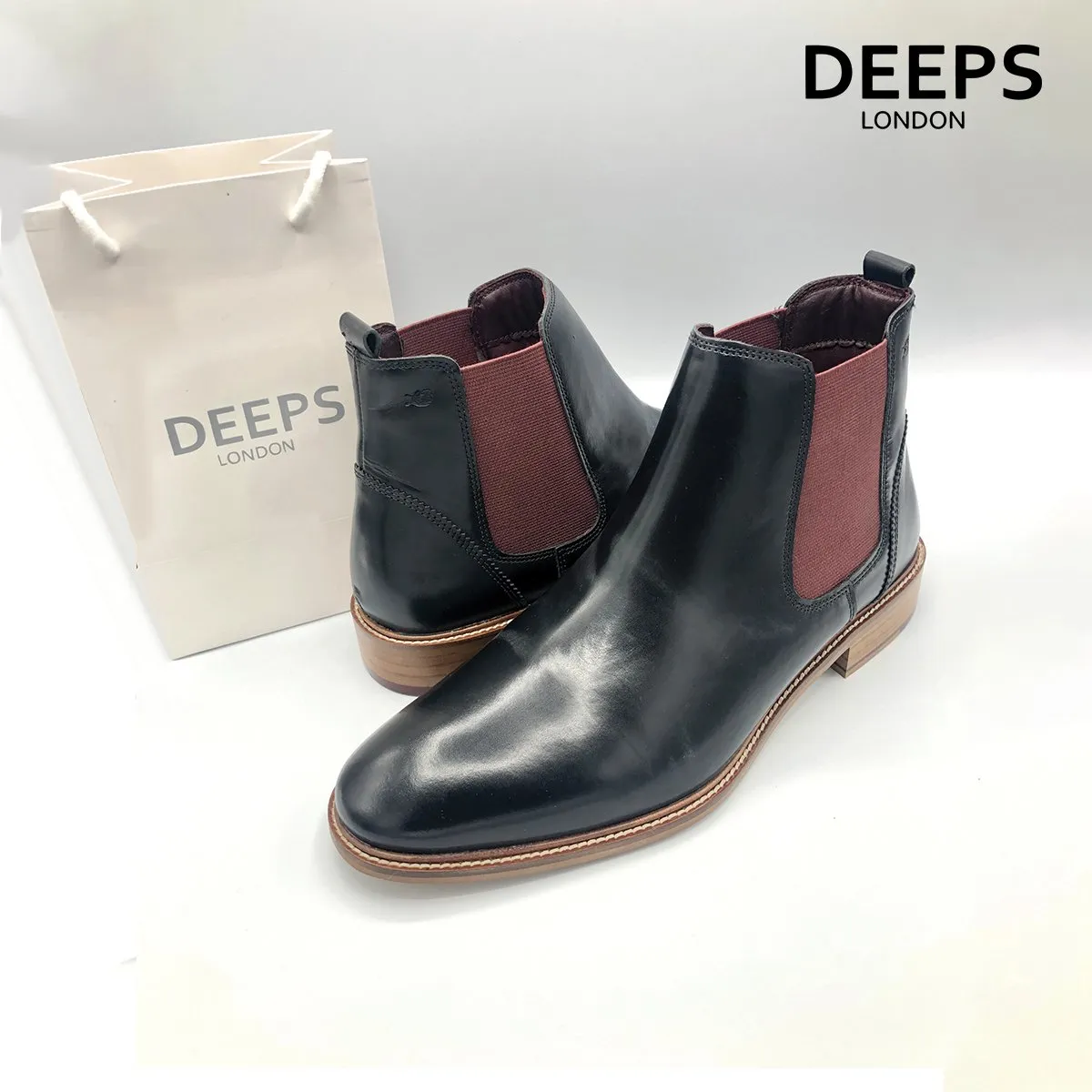 LONDON BROGUES HAMILTON MENS CHELSEA BOOTS BORDO SUEDE