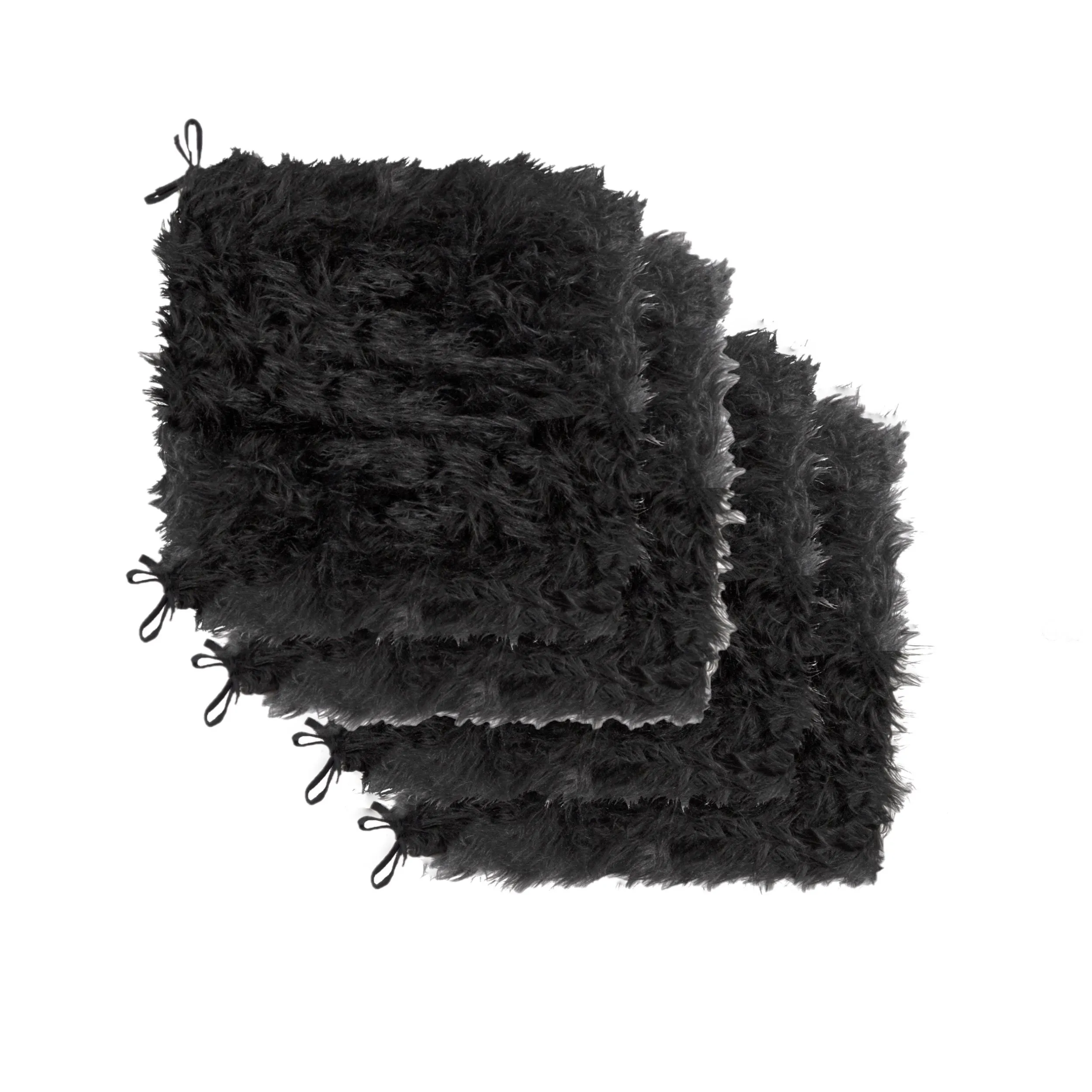 Luxe Home Decor Laredo Faux Sheepskin Seatpad-4-Piece 17"x17"