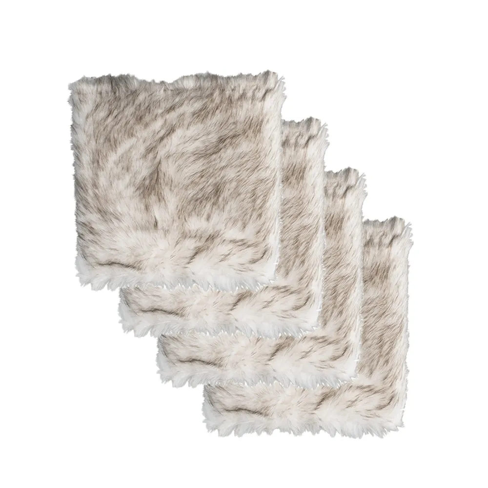 Luxe Home Decor Laredo Faux Sheepskin Seatpad-4-Piece
