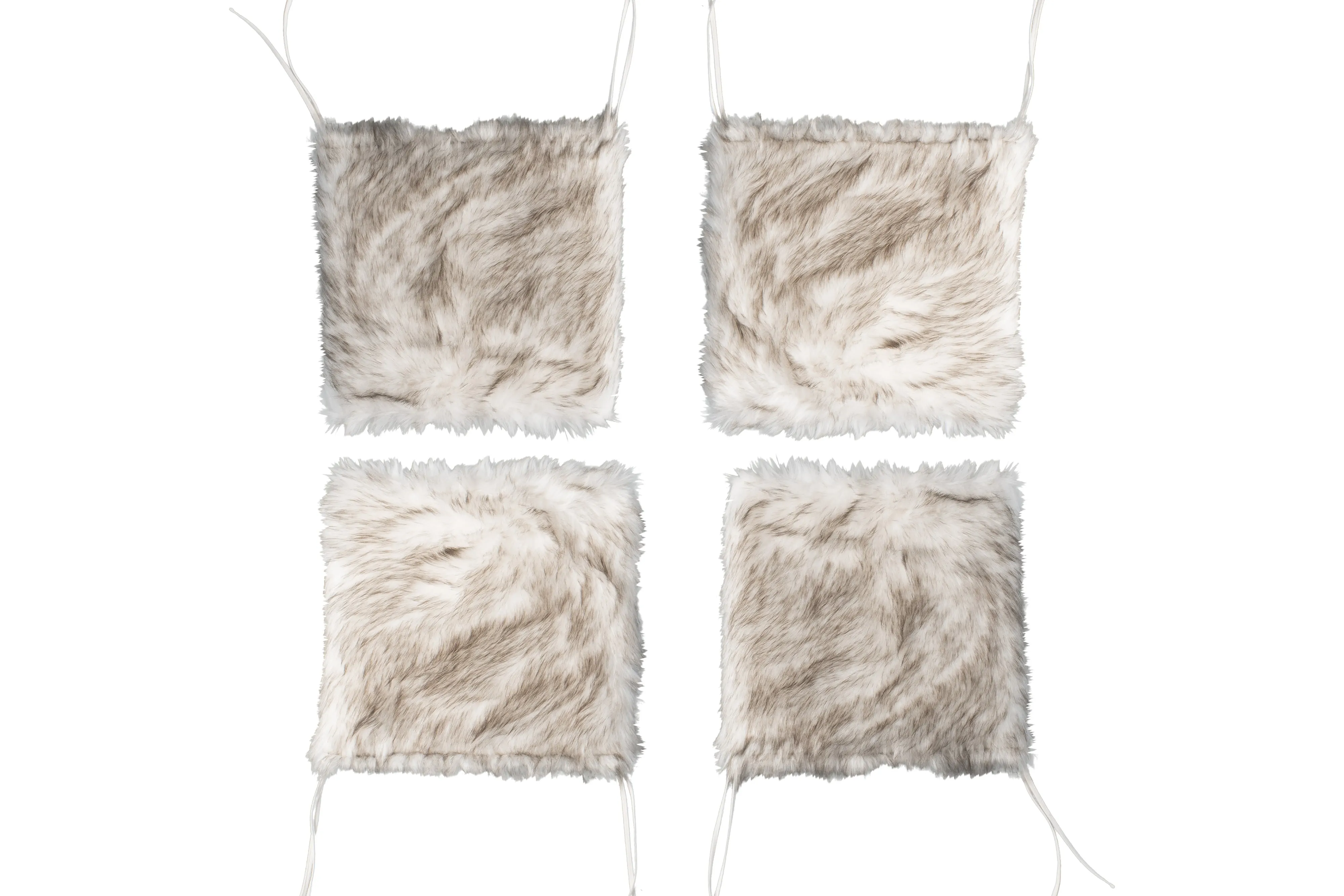 Luxe Home Decor Laredo Faux Sheepskin Seatpad-4-Piece