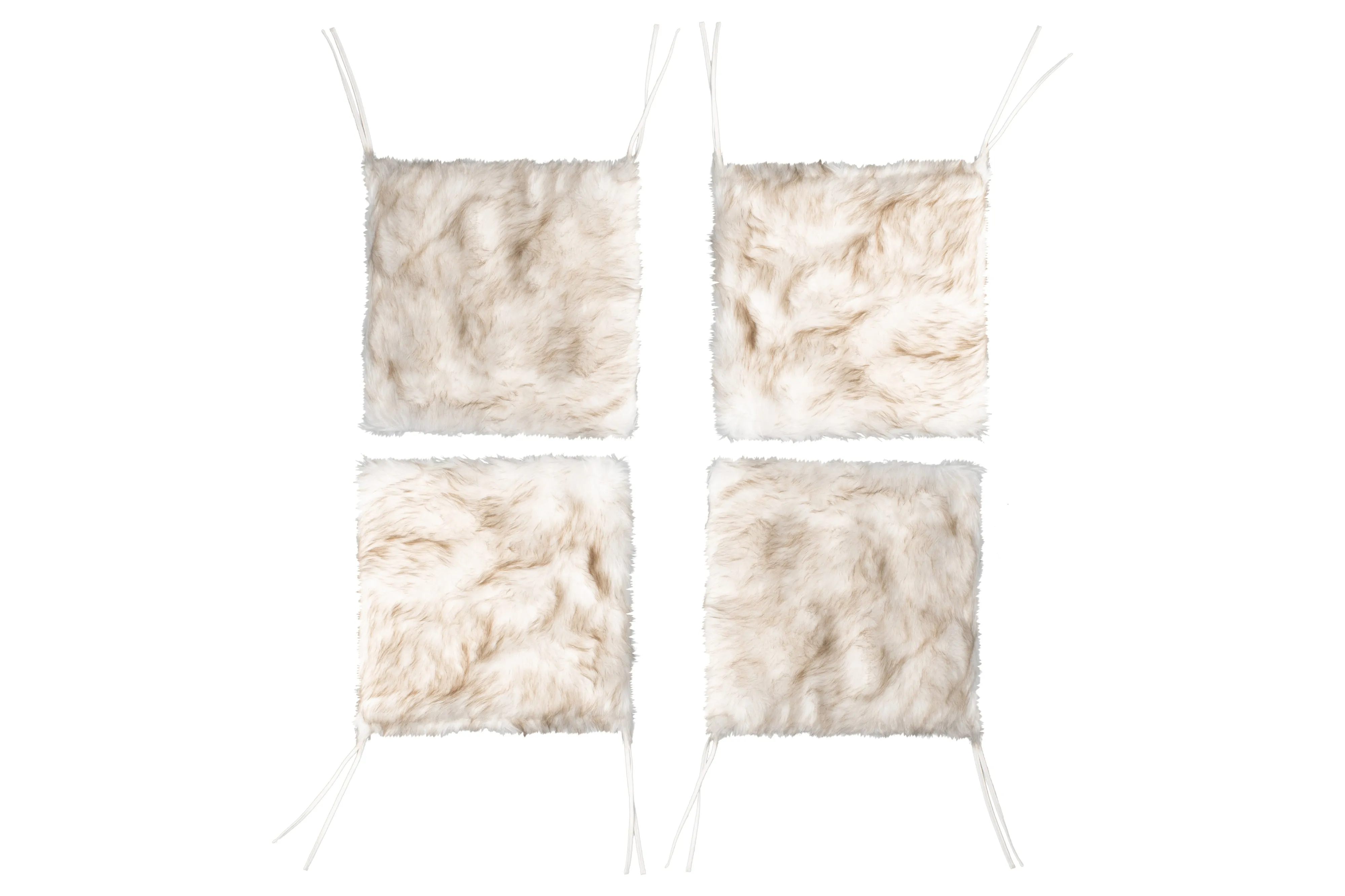 Luxe Home Decor Laredo Faux Sheepskin Seatpad-4-Piece