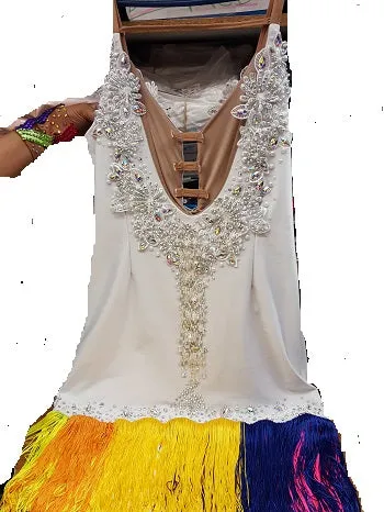 Marissa – Women's Latin Rhythm Dress – 1Pc -- White