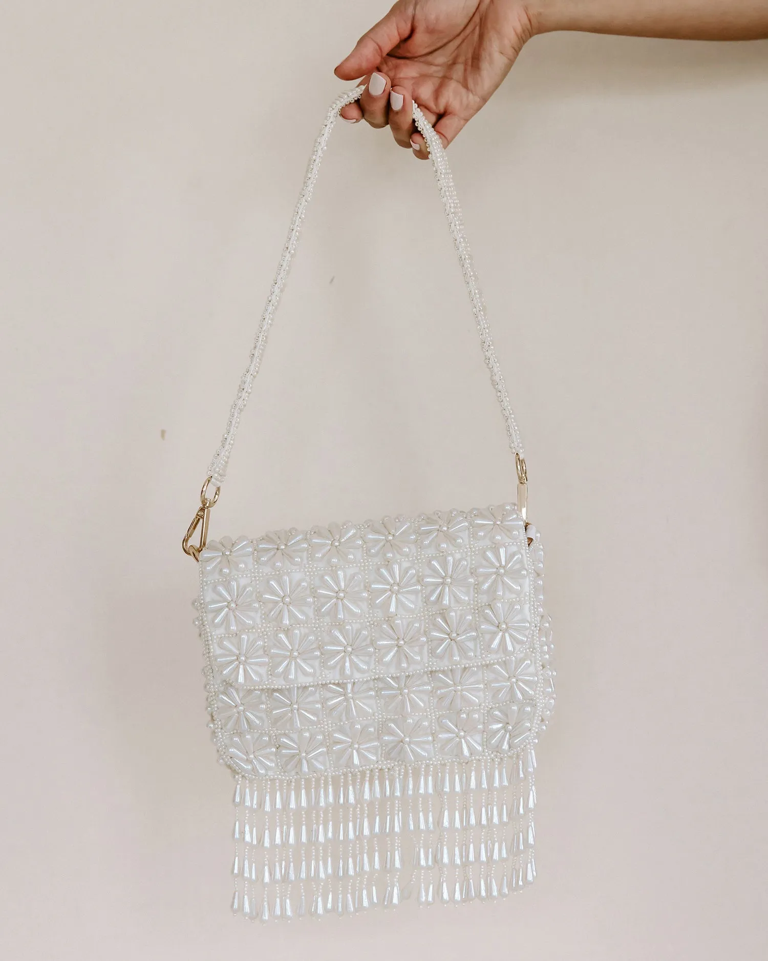 MELODY - PEARL FLOWER SHOULDER BAG