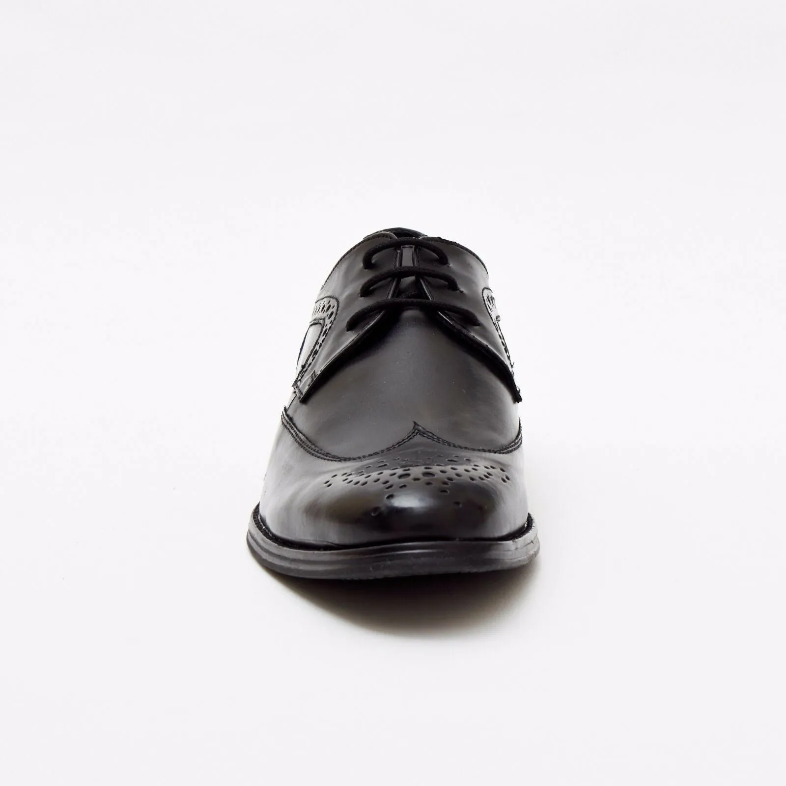 Mens Leather Brogue Classic Oxford Shoe - Black 24102