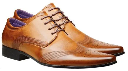 Mens Leather Lined Italian Casual Formal Brogues Office Wedding Shoes