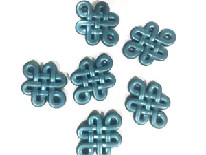 Metallic Blue Flower Butterfly Plastic Beads
