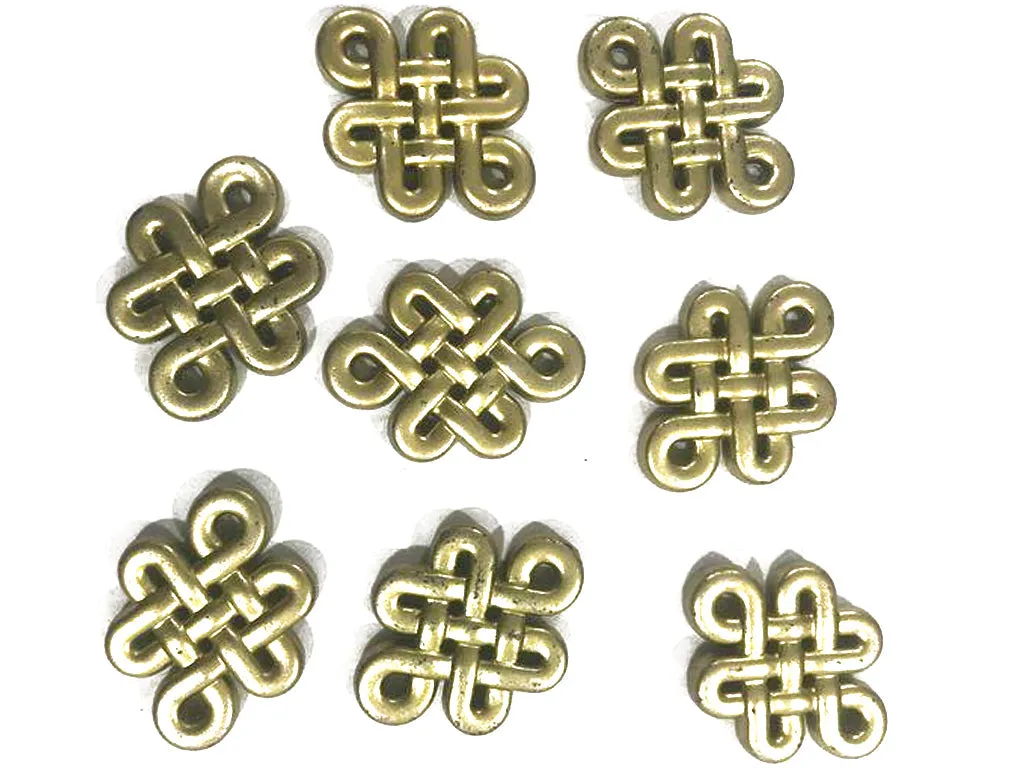 Metallic Golden Flower Butterfly Plastic Beads
