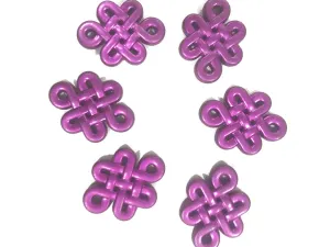 Metallic Magenta Floral Butterfly Plastic Beads