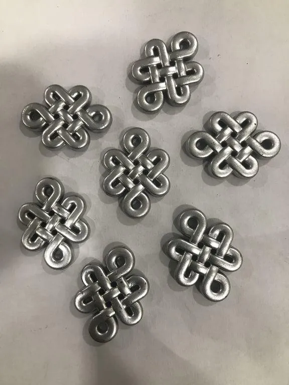 Metallic Silver Flower Butterfly Plastic Beads