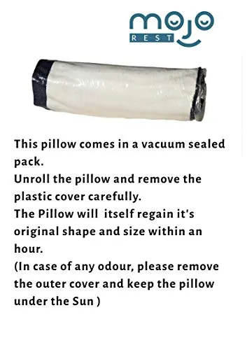MOJOREST Orthopedic Memory Foam Bed Pillow for Sleeping, Pillow for Neck,Back and Cervical Pain with Removable Zip Cover, King/Large Size (24" L X 16" B X 5" H)