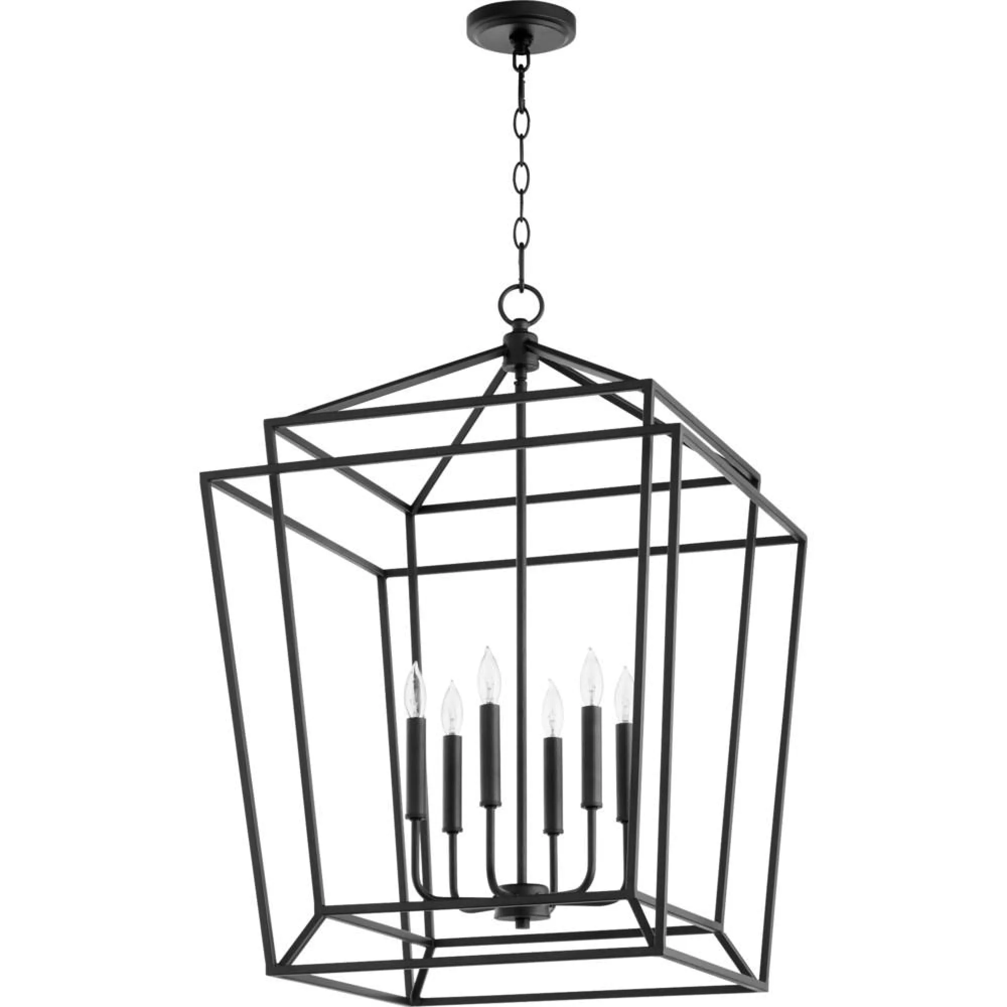 Monument 6 Light Entry Chandelier - Noir