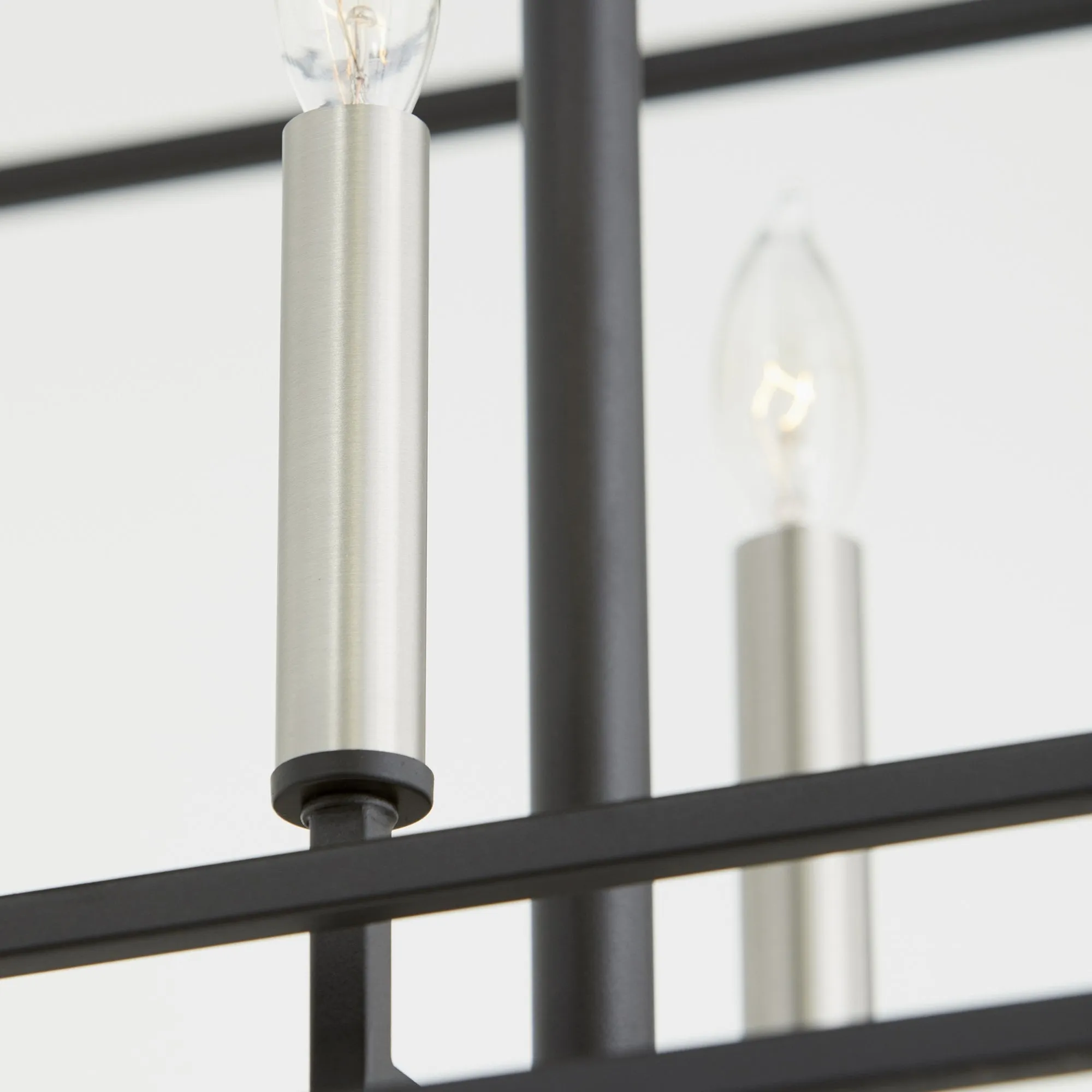 Monument 6 Light Linear Chandelier - Noir