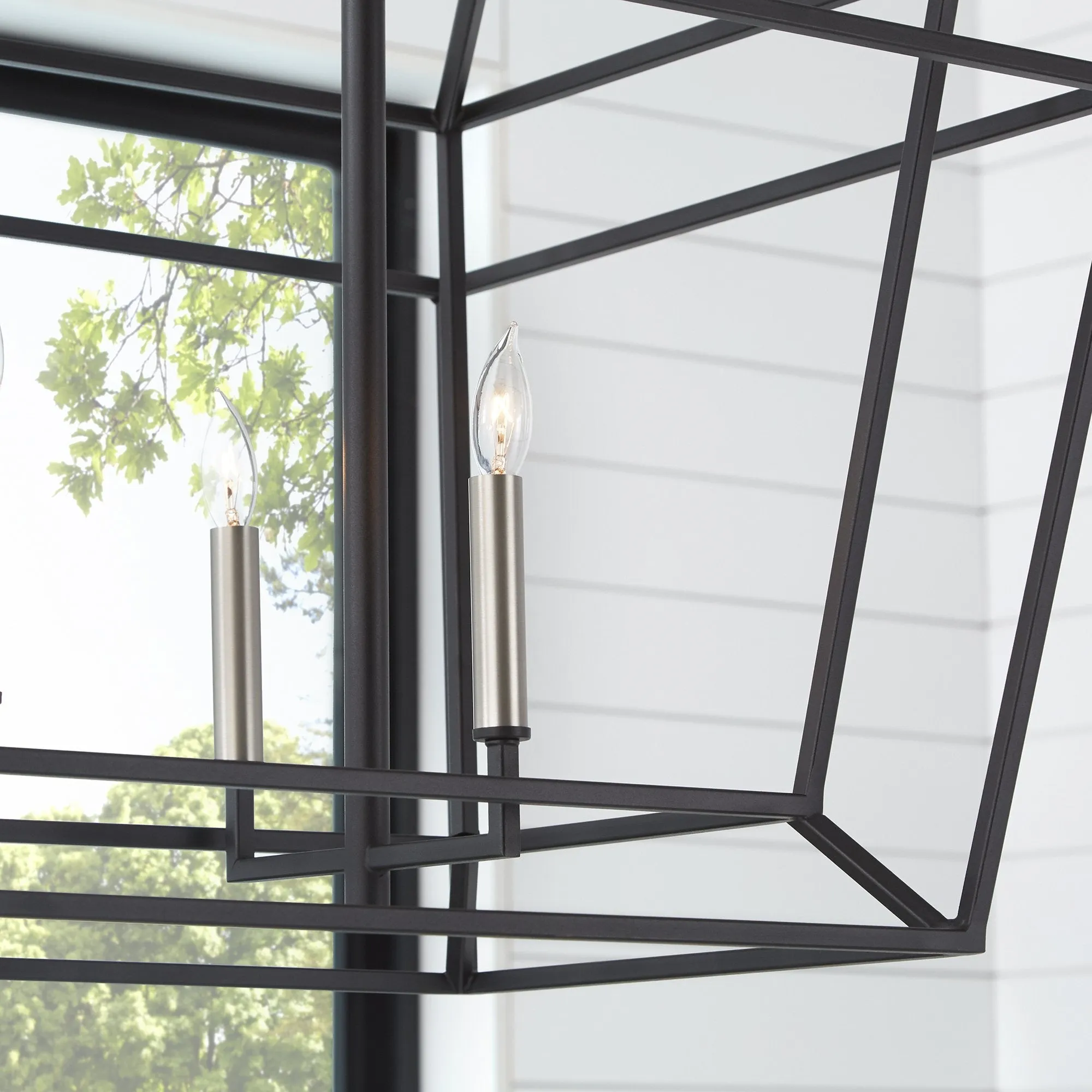 Monument 6 Light Linear Chandelier - Noir