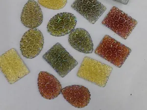 Multicolor 2 Hole Mix Plastic Stones