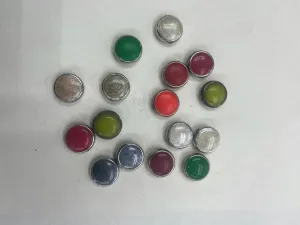 Multicolor Designer Circular Plastic Beads with Enamel and Silver Side Frame