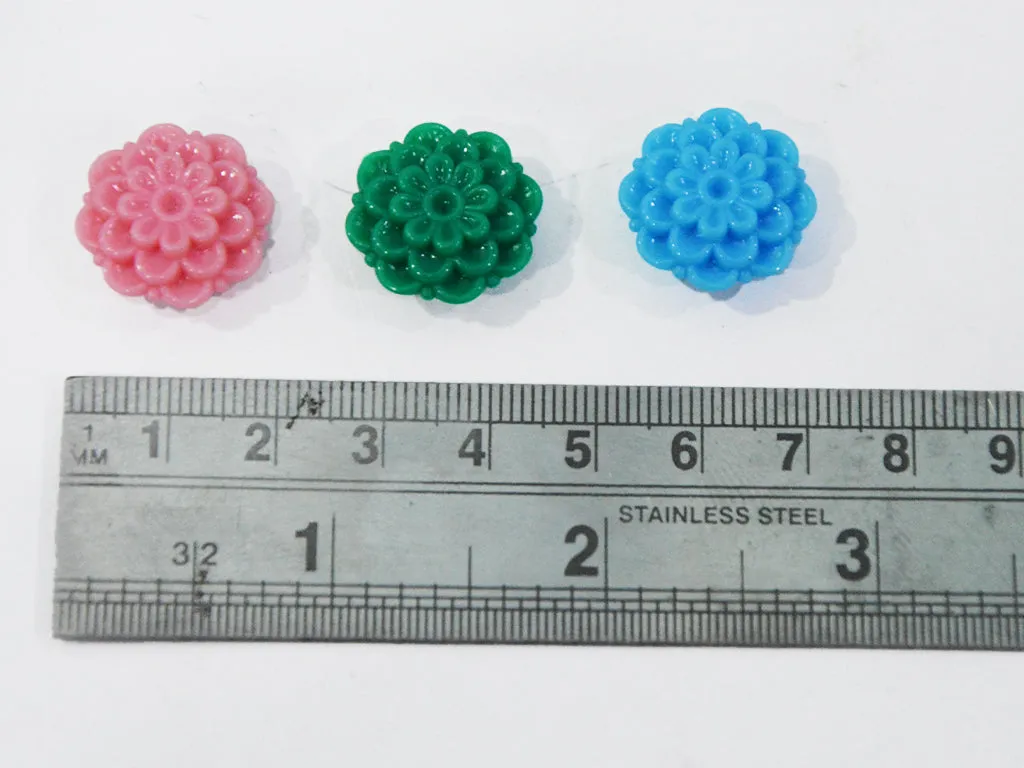 Multicolor Flower Plastic Beads