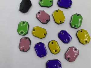 Multicolour Octagonal Assorted Plastic Beads with Meena Work
