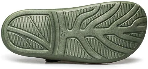 MURDESOT Mens Womens Garden Clogs Sandals Slip on Mules Slippers Air Cushion Water Shoes Army Green Size Women 11/Men 9.5
