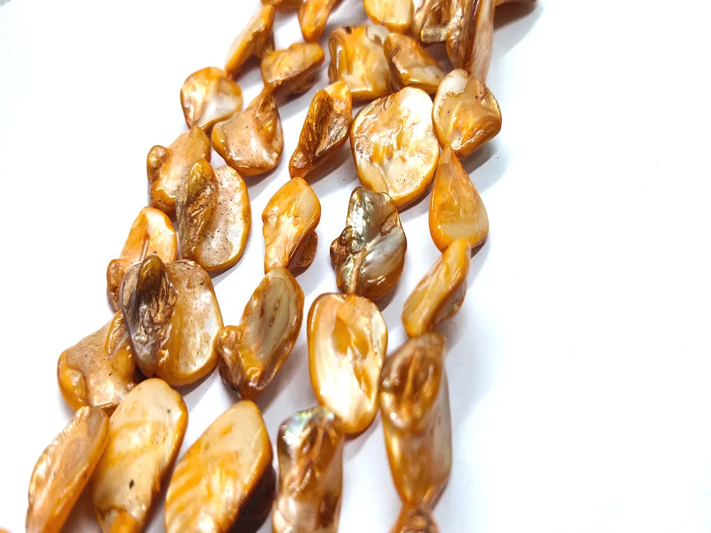 Mustard Yellow Uncut Shell Beads