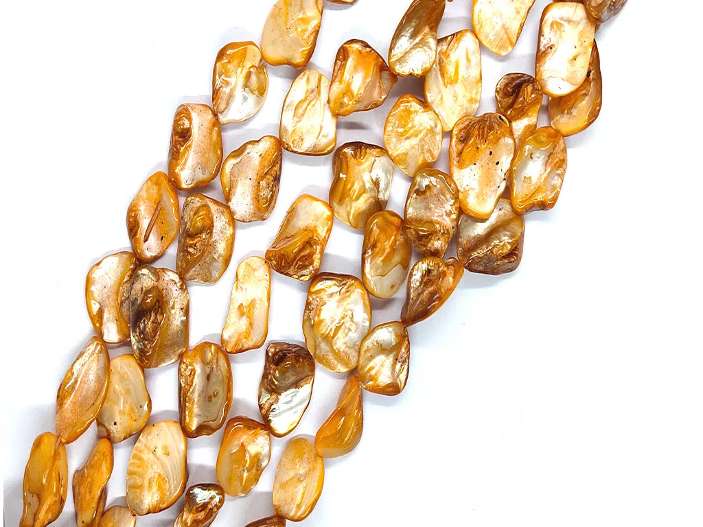Mustard Yellow Uncut Shell Beads