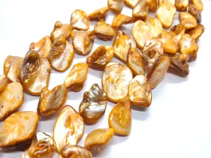 Mustard Yellow Uncut Shell Beads