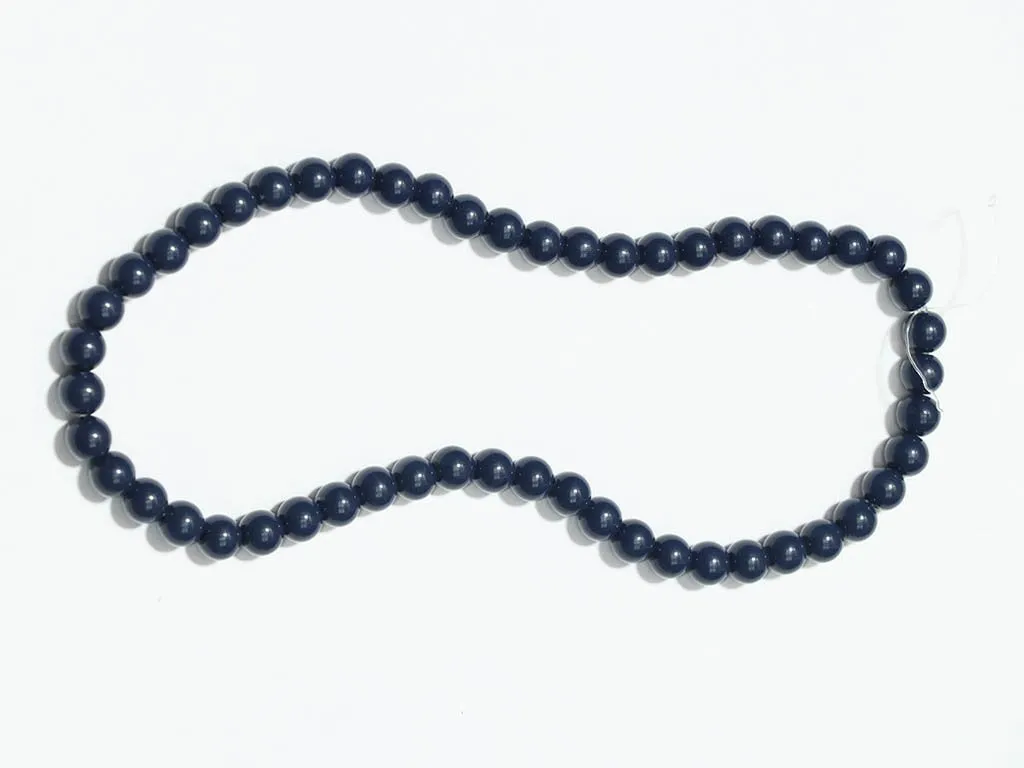 Navy Blue Circular Plastic Beads - 8 mm