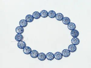 Navy Blue Designer Circular Plastic Beads - 18mm