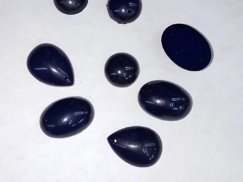 Navy Blue Mix 2 Hole Plastic Stones