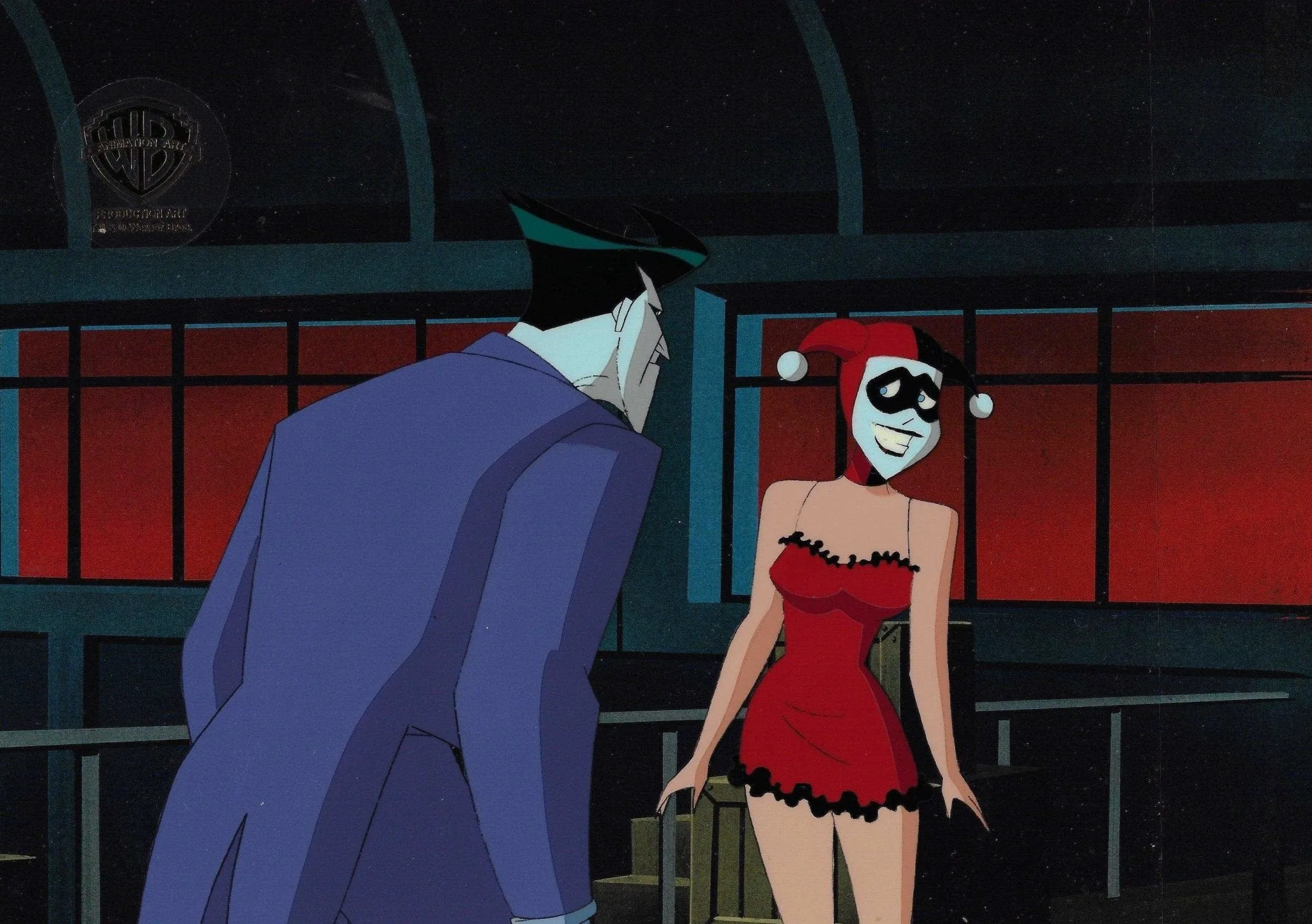 New Adventures Of Batman Production Cel: Joker And Harley Quinn
