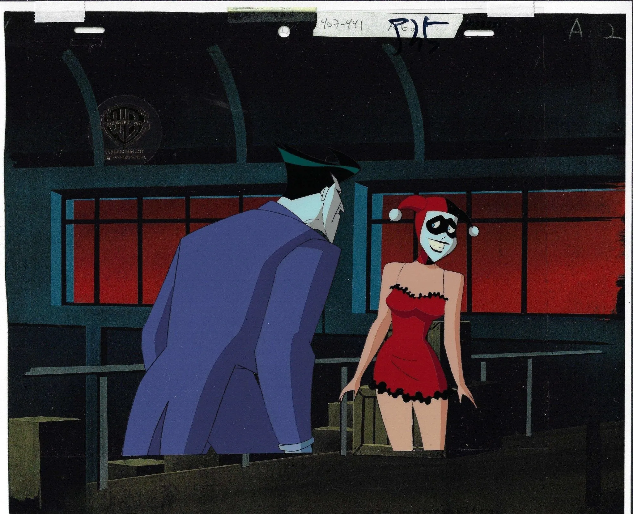 New Adventures Of Batman Production Cel: Joker And Harley Quinn
