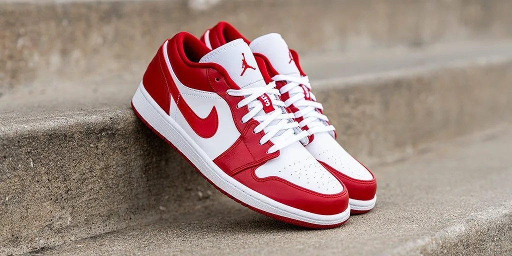 New Air Jordan 1 Low Gym Red White Shoes For Men And Boys Basketball Shoes 553558-611