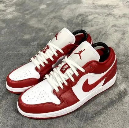 New Air Jordan 1 Low Gym Red White Shoes For Men And Boys Basketball Shoes 553558-611