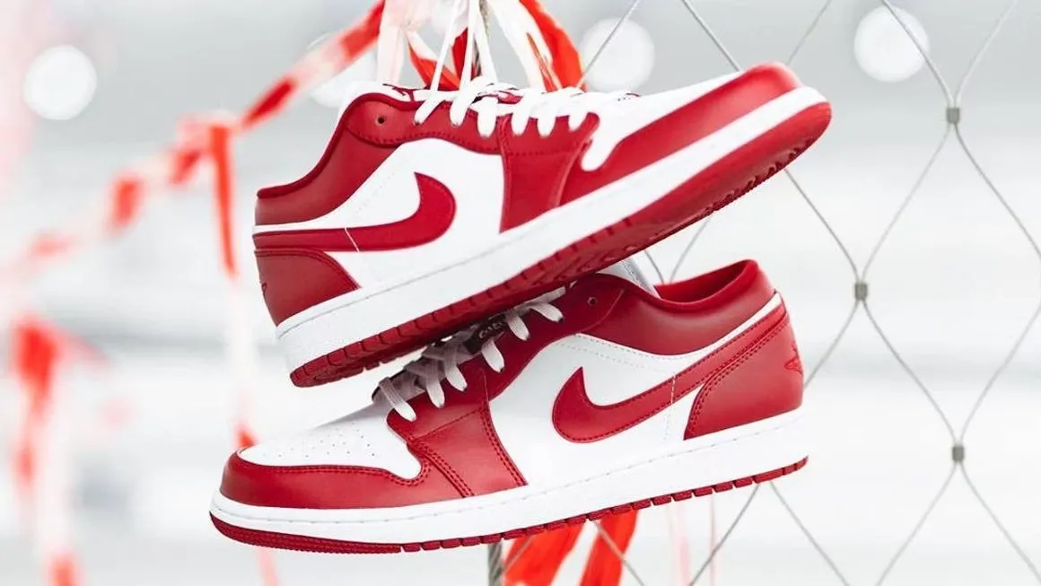 New Air Jordan 1 Low Gym Red White Shoes For Men And Boys Basketball Shoes 553558-611