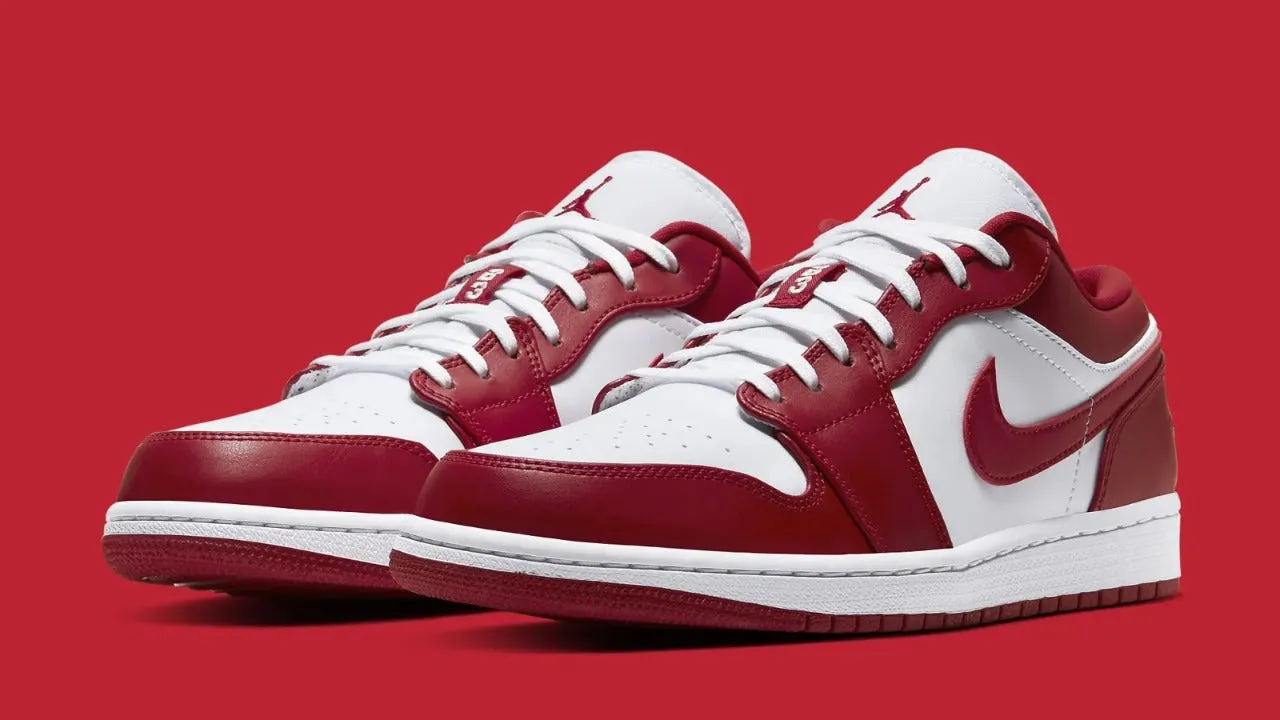 New Air Jordan 1 Low Gym Red White Shoes For Men And Boys Basketball Shoes 553558-611
