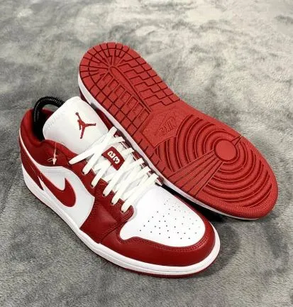 New Air Jordan 1 Low Gym Red White Shoes For Men And Boys Basketball Shoes 553558-611